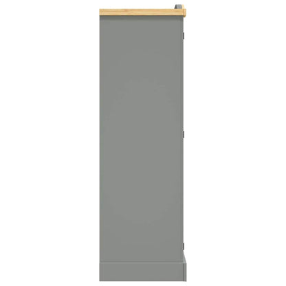 282621 vidaXL Wardrobe Mexican Pine Corona Range 3 Doors Grey - 151 x 52 x 170 cm
