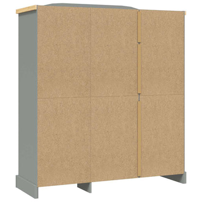 282621 vidaXL Wardrobe Mexican Pine Corona Range 3 Doors Grey - 151 x 52 x 170 cm