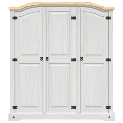 282622 vidaXL Wardrobe Mexican Pine Corona Range 3 Doors White - 151 x 52 x 170 cm