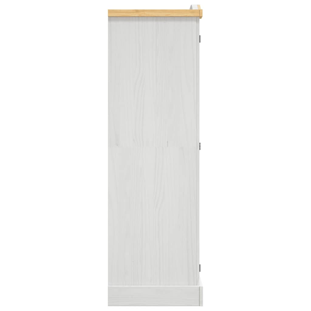 282622 vidaXL Wardrobe Mexican Pine Corona Range 3 Doors White - 151 x 52 x 170 cm