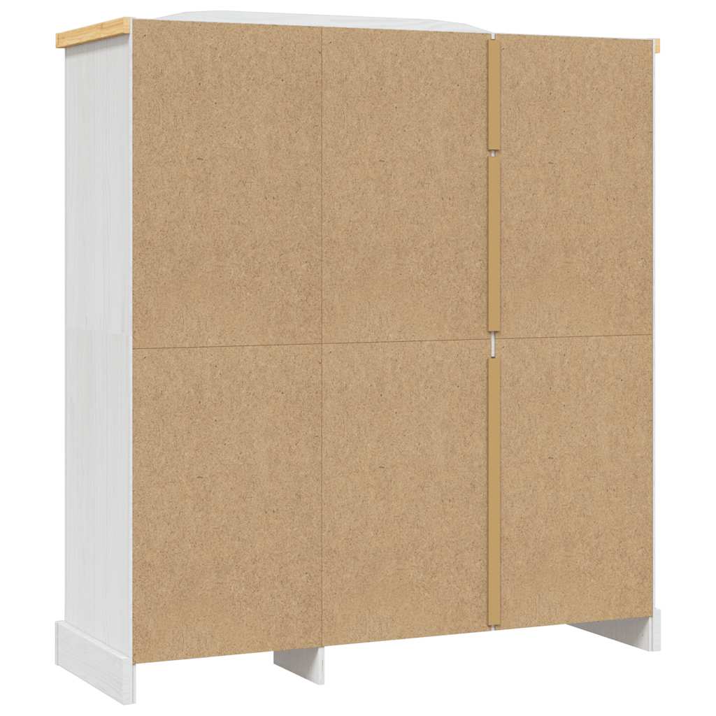 282622 vidaXL Wardrobe Mexican Pine Corona Range 3 Doors White - 151 x 52 x 170 cm
