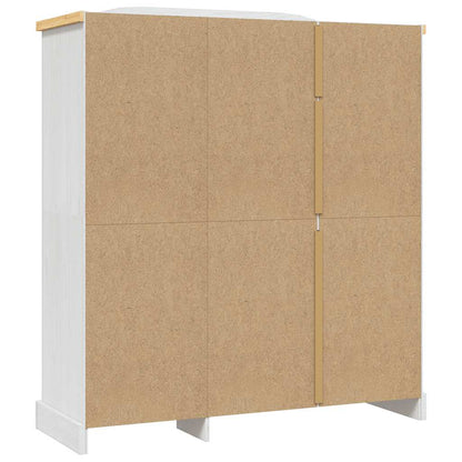 282622 vidaXL Wardrobe Mexican Pine Corona Range 3 Doors White - 151 x 52 x 170 cm
