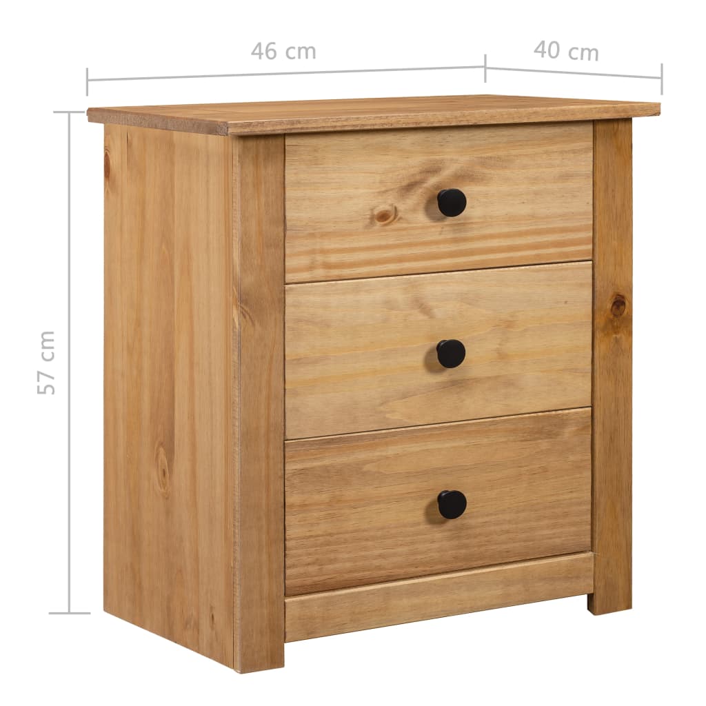 vidaXL Bedside Cabinet 46x40x57 cm Pinewood Panama Range - Brown