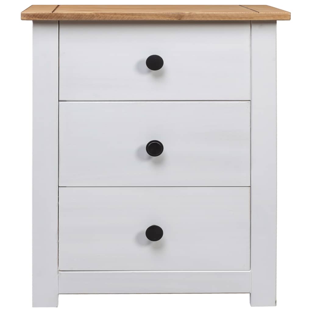 vidaXL Bedside Cabinet White 46x40x57 cm Pinewood Panama Range