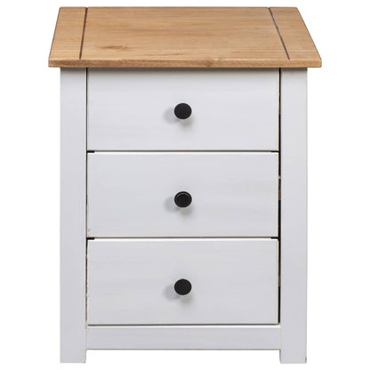vidaXL Bedside Cabinet White 46x40x57 cm Pinewood Panama Range