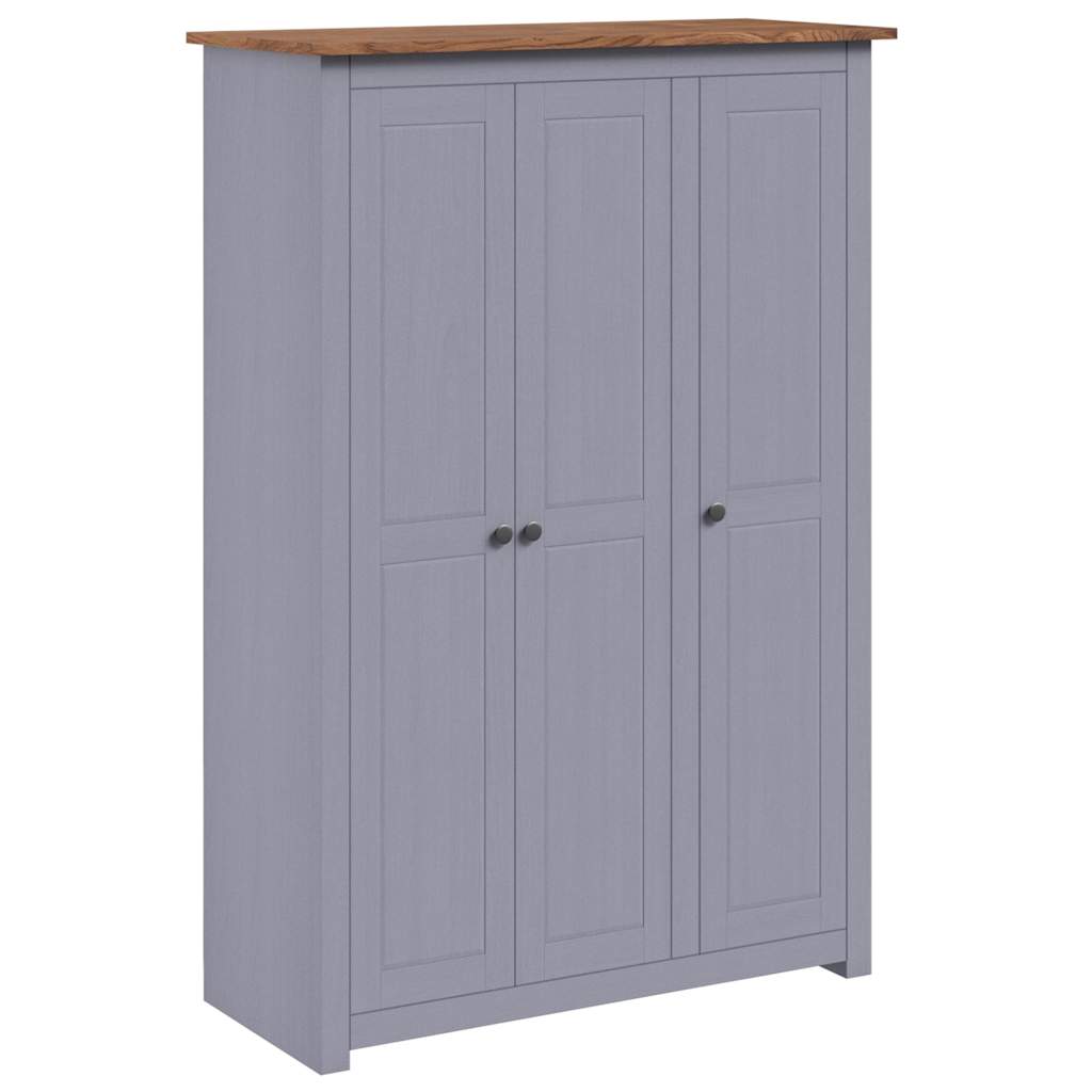 282662 vidaXL 3-Door Wardrobe Grey 118x50x171,5 cm Pine Panama Range