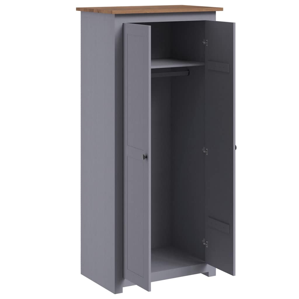 282665 vidaXL Wardrobe Grey 80x50x171,5 cm Solid Pine Panama Range