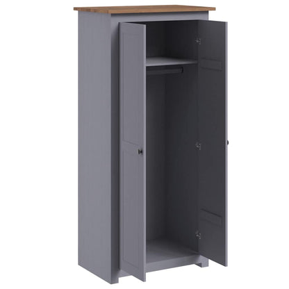 282665 vidaXL Wardrobe Grey 80x50x171,5 cm Solid Pine Panama Range