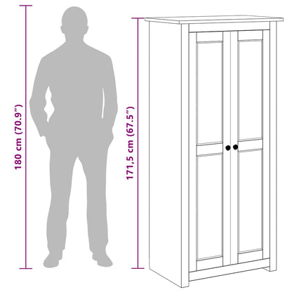 282665 vidaXL Wardrobe Grey 80x50x171,5 cm Solid Pine Panama Range