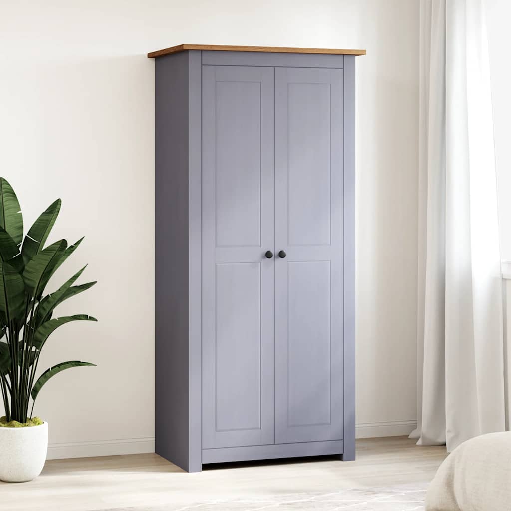 282665 vidaXL Wardrobe Grey 80x50x171,5 cm Solid Pine Panama Range