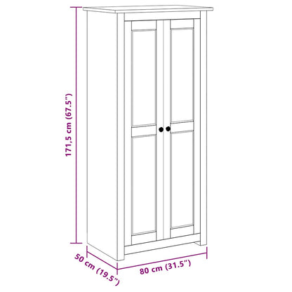282666 vidaXL Wardrobe White 80x50x171,5 cm Solid Pine Panama Range