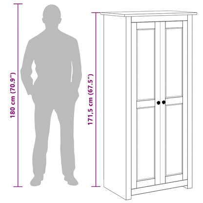 282666 vidaXL Wardrobe White 80x50x171,5 cm Solid Pine Panama Range
