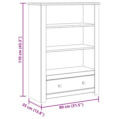 vidaXL Bookcase 80x35x110 cm Solid Pine Wood Panama Range - Brown