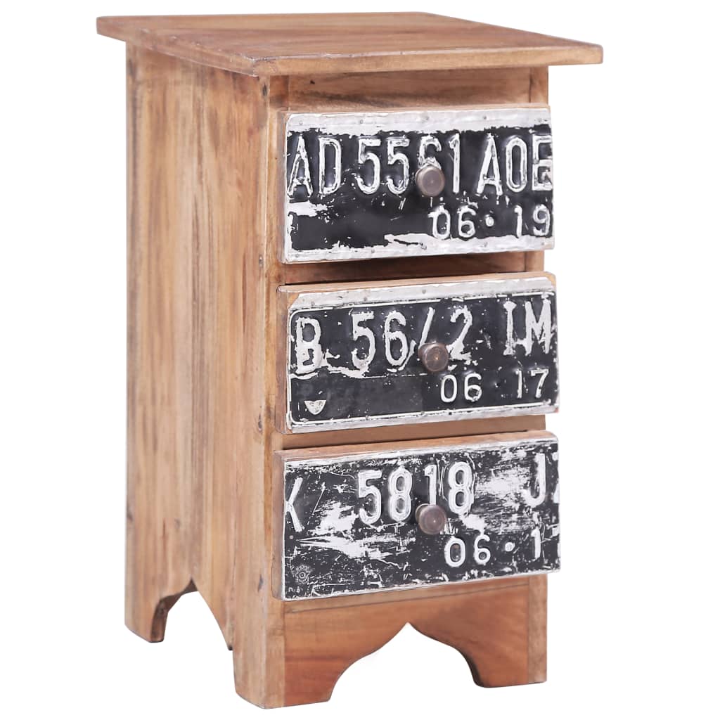vidaXL Bedside Cabinet 30x30x51 cm Solid Mahogany Wood - Brown