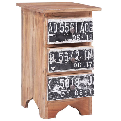 vidaXL Bedside Cabinet 30x30x51 cm Solid Mahogany Wood - Brown