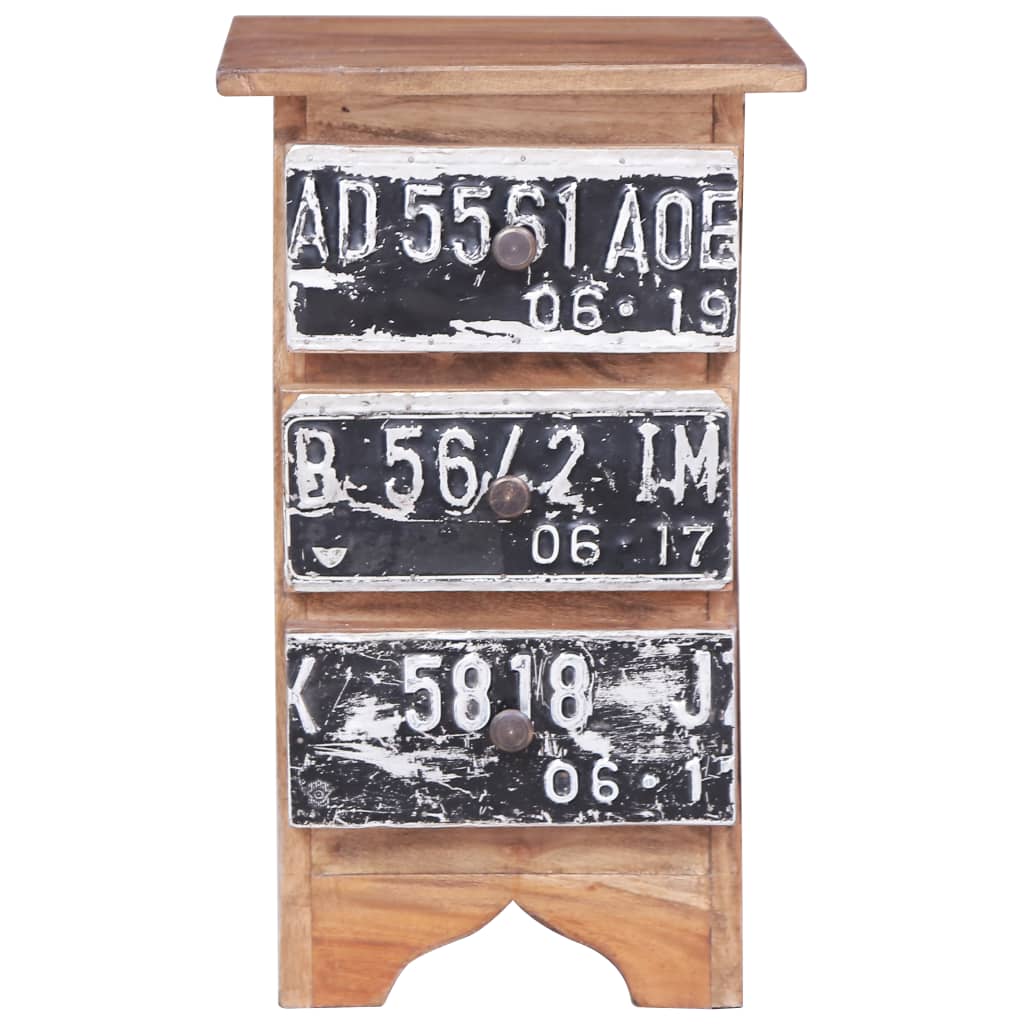 vidaXL Bedside Cabinet 30x30x51 cm Solid Mahogany Wood - Brown