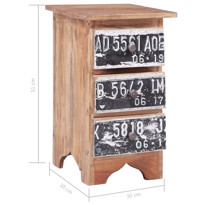 vidaXL Bedside Cabinet 30x30x51 cm Solid Mahogany Wood - Brown