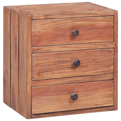 vidaXL Bedside Cabinet with 3 Drawers 35x25x35 cm Solid Mahogany Wood - Brown