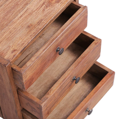 vidaXL Bedside Cabinet with 3 Drawers 35x25x35 cm Solid Mahogany Wood - Brown