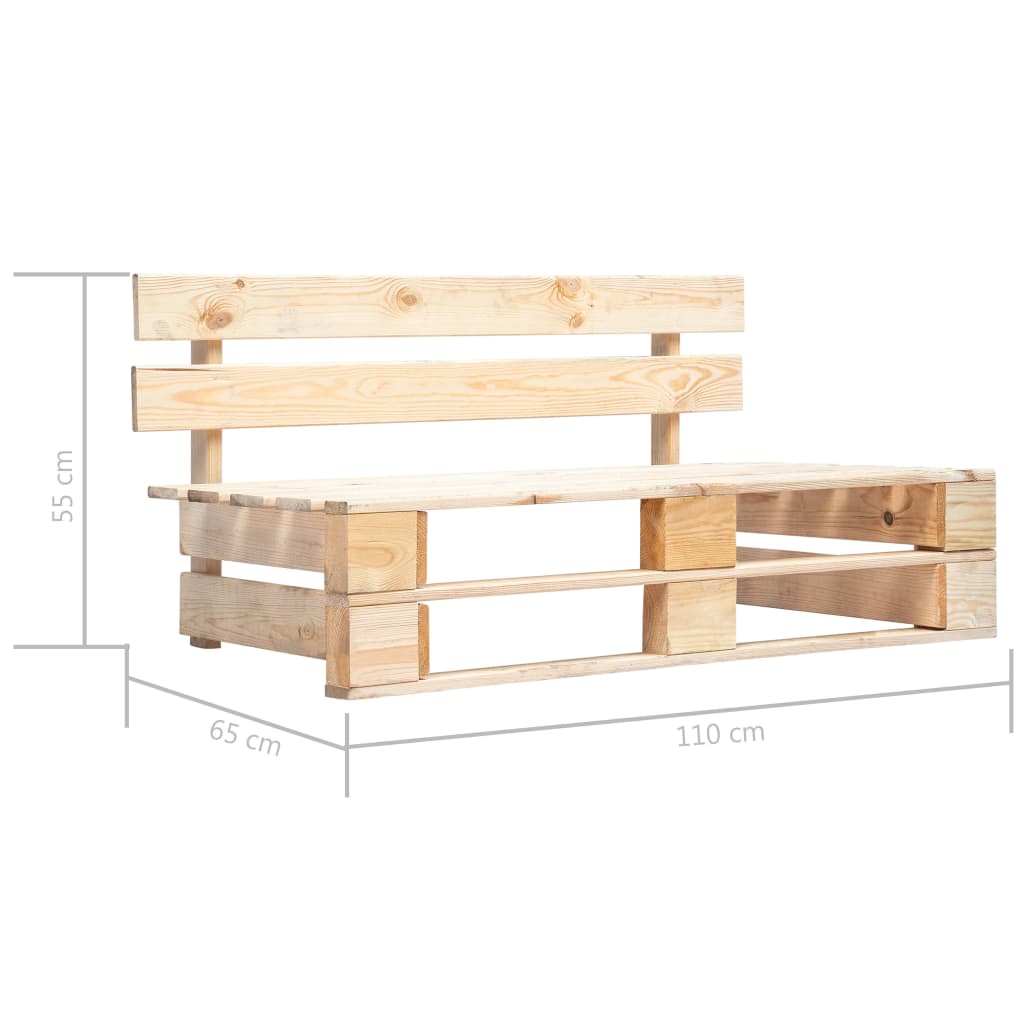 vidaXL Garden Pallet Bench Wood - Brown