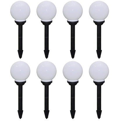 vidaXL Outdoor Pathway Lamps 8 pcs LED 15 cm with Ground Spike - White