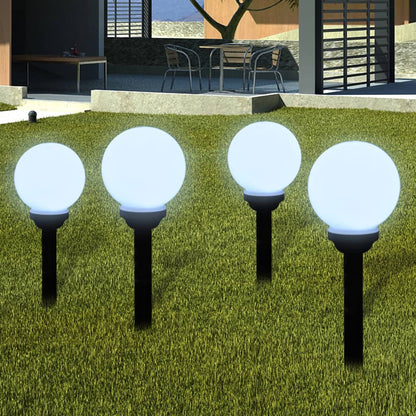 vidaXL Outdoor Pathway Lamps 8 pcs LED 15 cm with Ground Spike - White