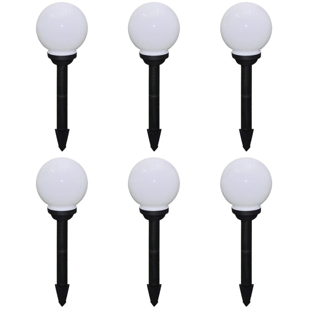 vidaXL Outdoor Pathway Lamps 6 pcs LED 20 cm with Ground Spike - White