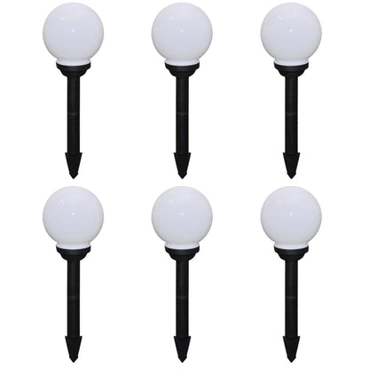 vidaXL Outdoor Pathway Lamps 6 pcs LED 20 cm with Ground Spike - White