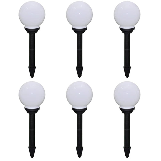 vidaXL Outdoor Pathway Lamps 6 pcs LED 20 cm with Ground Spike - White
