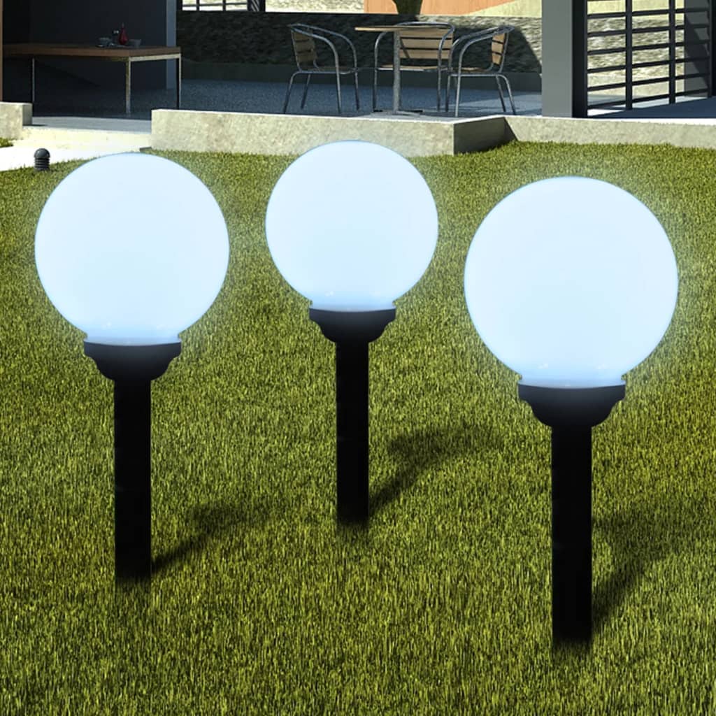 vidaXL Outdoor Pathway Lamps 6 pcs LED 20 cm with Ground Spike - White