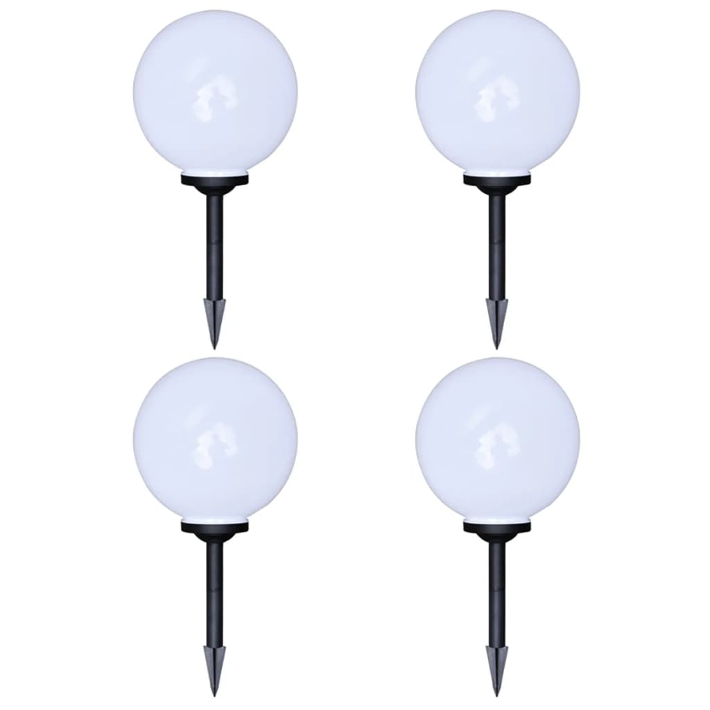 vidaXL Outdoor Pathway Lamps 4 pcs LED 30 cm with Ground Spike - White