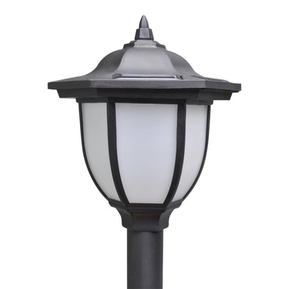vidaXL Solar Lights 4 pcs with Chain Fence and Poles - Black