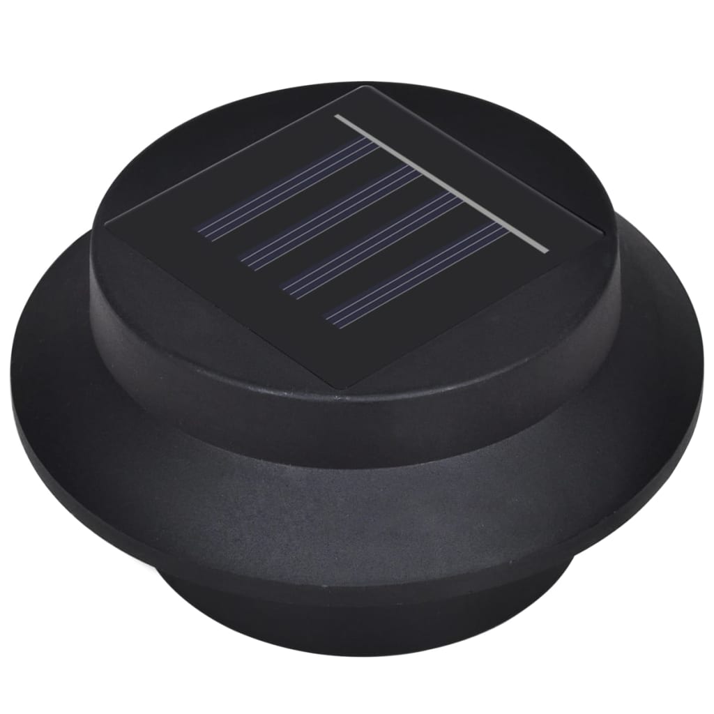 vidaXL Outdoor Solar Fence Lamps 12 pcs LED Black