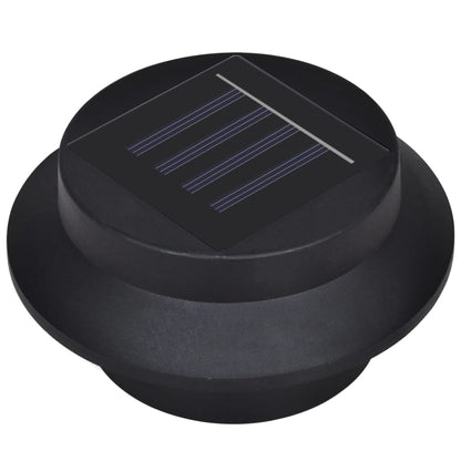 vidaXL Outdoor Solar Fence Lamps 12 pcs LED Black