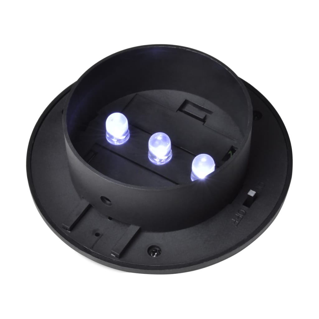 vidaXL Outdoor Solar Fence Lamps 12 pcs LED Black