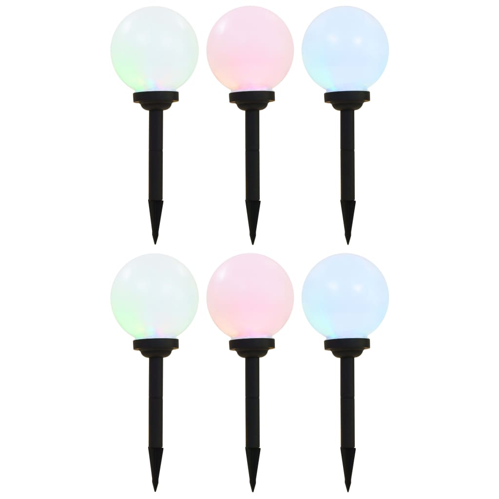 vidaXL Outdoor Solar Lamps 6 pcs LED Spherical 20 cm RGB - White