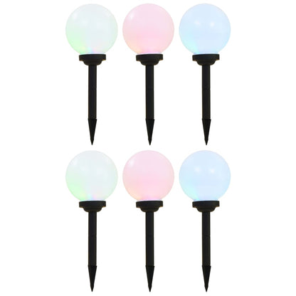 vidaXL Outdoor Solar Lamps 6 pcs LED Spherical 20 cm RGB - White