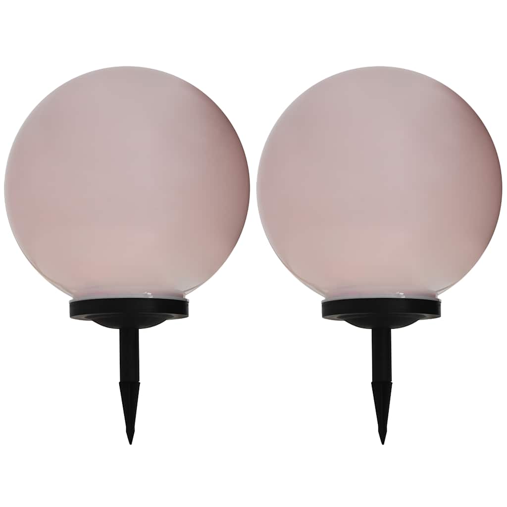 vidaXL Outdoor Solar Lamps 2 pcs LED Spherical 40 cm RGB - White