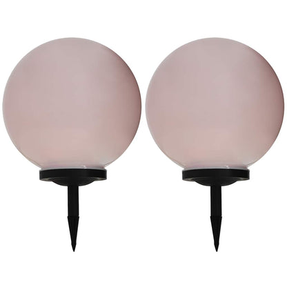vidaXL Outdoor Solar Lamps 2 pcs LED Spherical 40 cm RGB - White