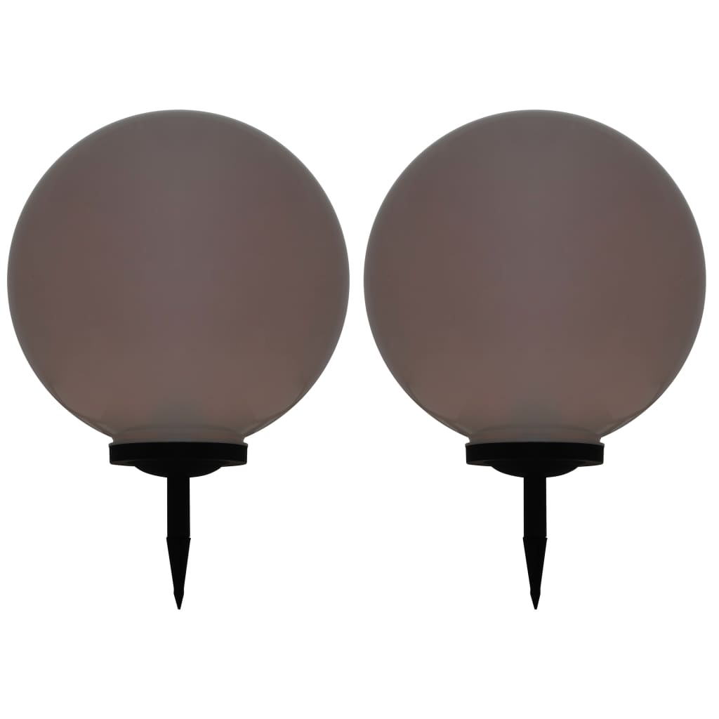 vidaXL Outdoor Solar Lamps 2 pcs LED Spherical 50 cm RGB - White