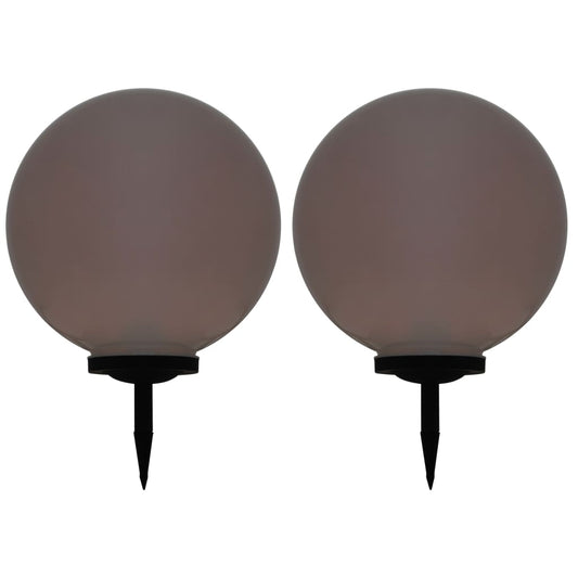 vidaXL Outdoor Solar Lamps 2 pcs LED Spherical 50 cm RGB - White
