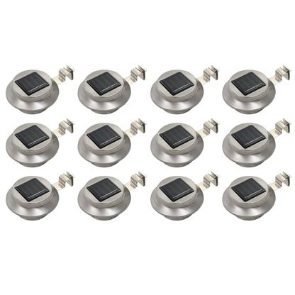 vidaXL Outdoor Solar Lamps 12 pcs LED Round 12 cm White - Silver