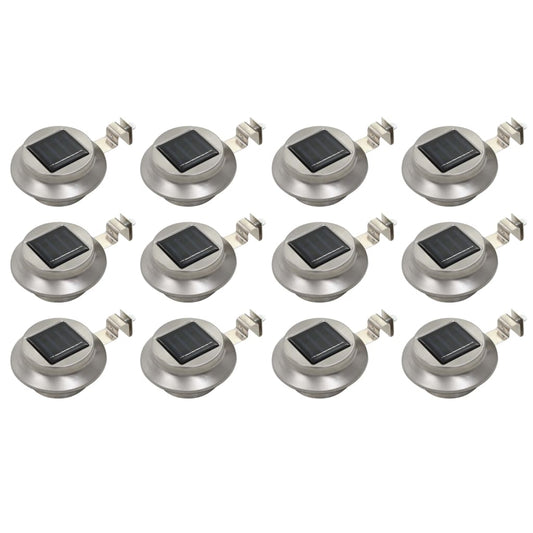 vidaXL Outdoor Solar Lamps 12 pcs LED Round 12 cm White - Silver