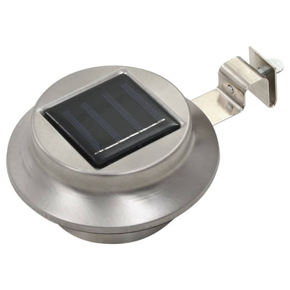vidaXL Outdoor Solar Lamps 12 pcs LED Round 12 cm White - Silver