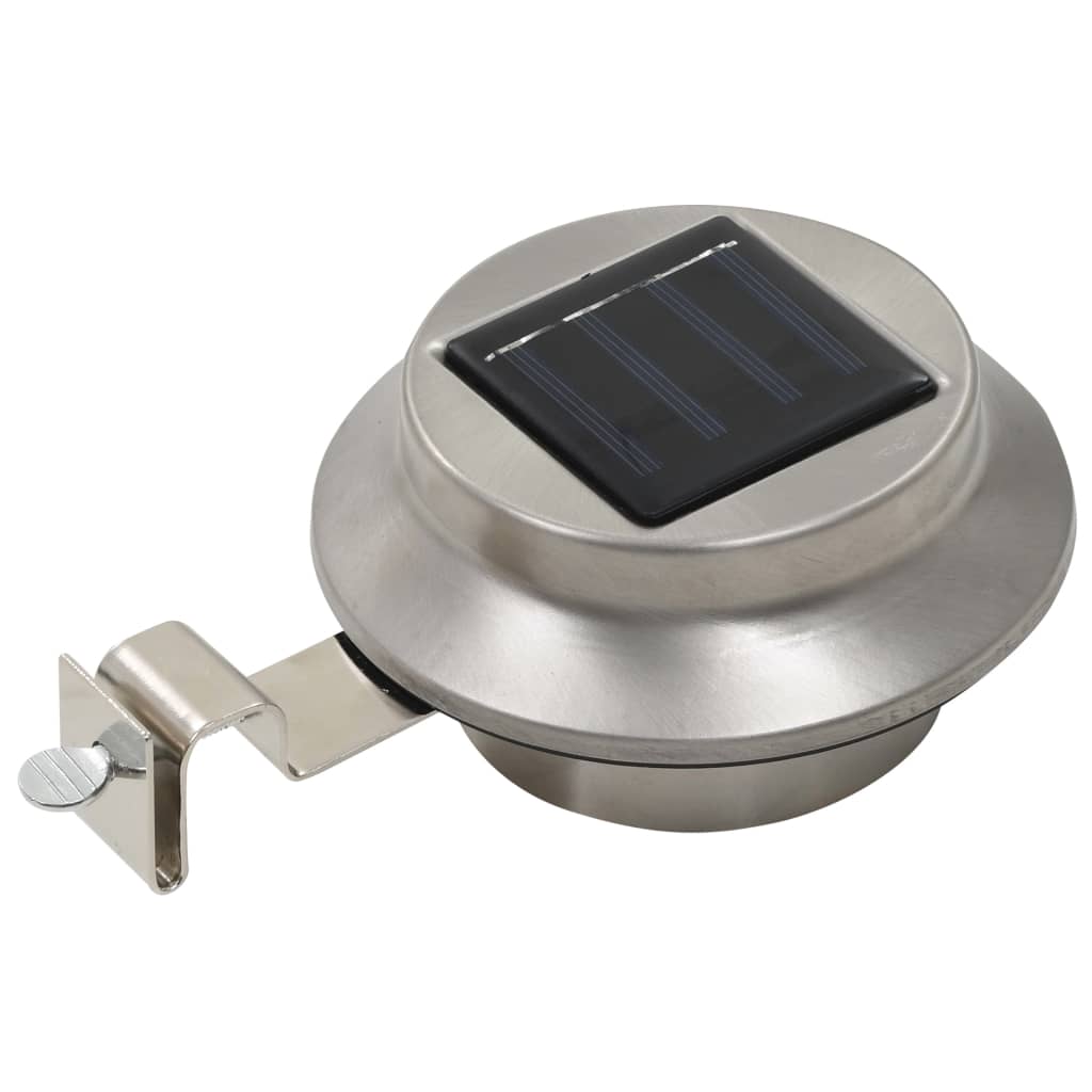 vidaXL Outdoor Solar Lamps 12 pcs LED Round 12 cm White - Silver