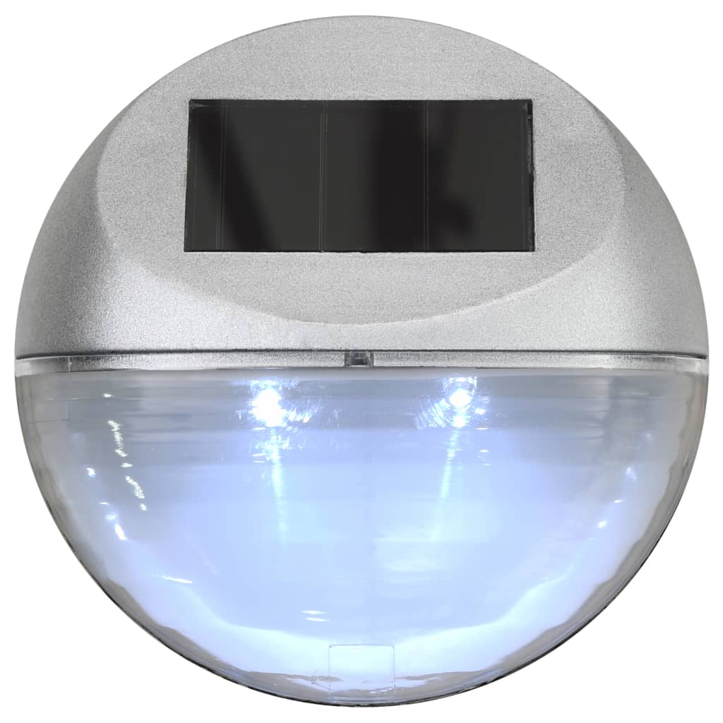 vidaXL Outdoor Solar Wall Lamps LED 24 pcs Round Silver