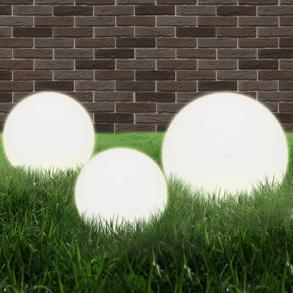 vidaXL 6 Piece LED Bowl Lamp Set Spherical 20/30/40 cm PMMA - White