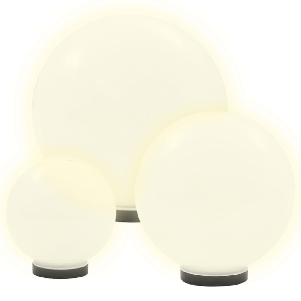 vidaXL 6 Piece LED Bowl Lamp Set Spherical 20/30/40 cm PMMA - White