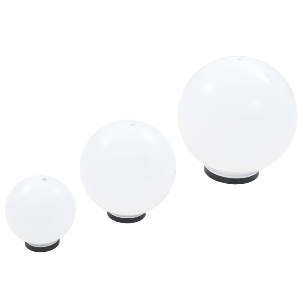 vidaXL 6 Piece LED Bowl Lamp Set Spherical 20/30/40 cm PMMA - White