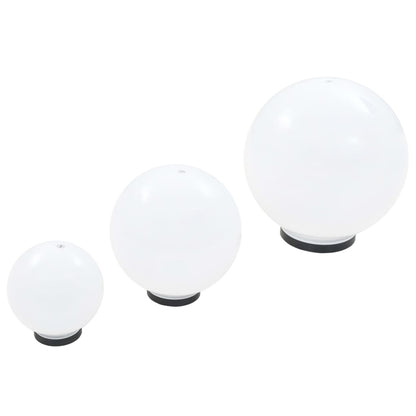 vidaXL 6 Piece LED Bowl Lamp Set Spherical 20/30/40 cm PMMA - White